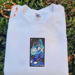 Vegeta Embroidered Sweatshirt, Dragon Ball Anime Embroidered Sweatshirt, Custom Anime Embroidered Crewneck, Anime Embroi