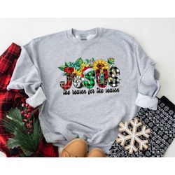 Jesus Christmas Shirt, Buffalo Plaid Christmas Sweatshirt, Merry Christmas, Family Christmas Shirt,Jesus Christmas Shirt