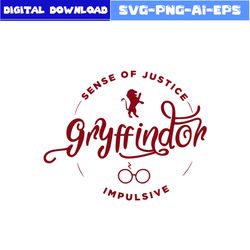 Sense Of Justice Gryffindon Implusive Svg, Harry Potter Svg, Hogwarts Svg, Png Dxf Eps File - Digital File