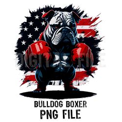 Bulldog in Boxing Gloves PNG Files Sublimation Digital Vector File