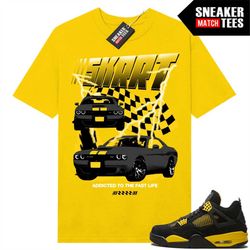 Thunder 4s shirts to match Sneaker Match Tees Yellow 'SKRRRT'