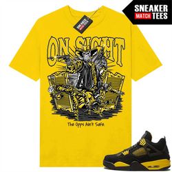 Thunder 4s shirts to match Sneaker Match Tees Yellow 'On Sight'