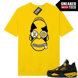 Thunder 4s shirts to match Sneaker Match Tees Yellow 'Misfit Homer'