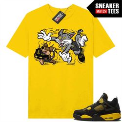 Thunder 4s shirts to match Sneaker Match Tees Yellow 'Finessed'