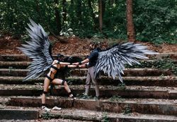 Black wings, wings costume, angel wings costume, black wings cosplay, wings, wings Halloween