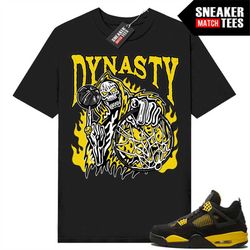 Thunder 4s shirts to match Sneaker Match Tees Black 'Dynasty'