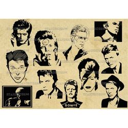 Digital SVG PNG JPG David Bowie, vector, clipart, silhouette, instant download