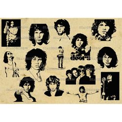 Digital SVG PNG JPG Jim Morrison, silhouette, vector, clipart, instant download