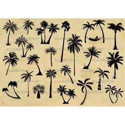 Digital SVG PNG JPG Palms Tree, vector, clipart, silhouette, instant download