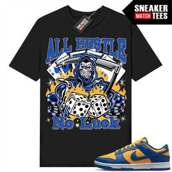 UCLA Dunk Low to match Sneaker Match Tees Black 'All Hustle No Luck'
