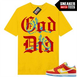 SB Dunks Bart Sneaker Match Tees Yellow 'God Did'
