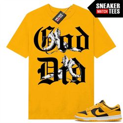 Golden Rod Dunk Low to match Sneaker Match Tees Gold 'God Did'
