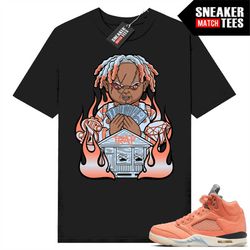 DJ Khaled 5s to match Sneaker Match Tees Black 'Trap Chucky'