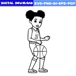 Gracie's Corner Girl Outline Svg, Gracie's Corner Svg, Gracie's Svg, Cartoon Svg, Basketball Svg, Png Eps Digital File