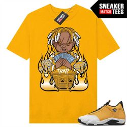 Ginger 14s to match Sneaker Match Tees Gold 'Trap Chucky'