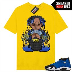 Laney 14s to match Sneaker Match Tees Gold 'Trap Chucky'