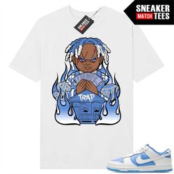 Reverse UNC Dunk Low to match Sneaker Match Tees White 'Trap Chucky'