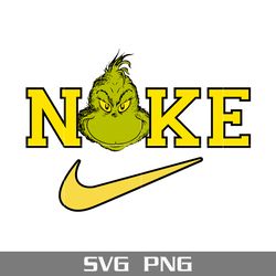 Nike x The Grinch Svg, Nike Logo Svg, Grinch Face Svg, Png Digital File