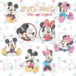 Mickey and Minnie Character Images Bundle SVG and PNG bundle for Cricut