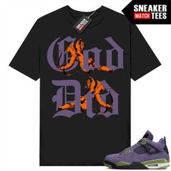 Canyon Purple 4s shirts to match Sneaker Match Tees Black 'God Did'
