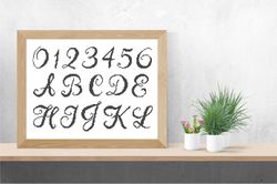 Handwriting Alphabet Cross Stitch Pattern PDF, Written Font counted chart, Cursive embroidery Alphabet, letters xstitch
