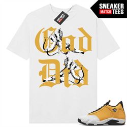 Ginger 14s shirts to match Sneaker Match Tees White 'God Did'