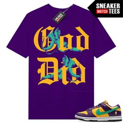 Lisa Leslie Dunk Low to match Sneaker Match Tees Purple 'God Did'