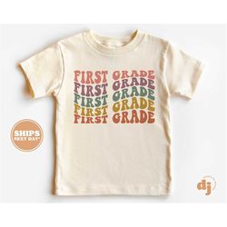 Back to School Shirt, First day of First Grade Shirt for Girls, Boys, Groovy, Retro, Toddler Shirt 5802