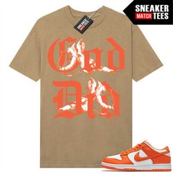 Syracuse Dunk Low to match Sneaker Match Tees Tan 'God Did'