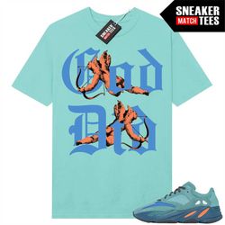 Yeezy 700 Faded Azure to match Sneaker Match Tees Tiffany 'God Did '