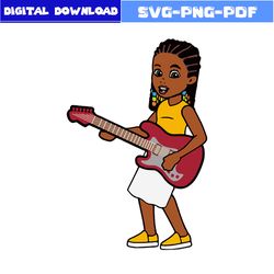Gracie's Girl With Guitar Svg, Gracie's Corner Clipart, Gracie's Corner Svg, Girl Svg, Cartoon Svg, Png Eps Dxf File