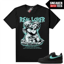 Tiffany Force 1s Shirts to match Sneaker Match Tees Black 'Real Lover'