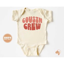 cousin crew baby onesie - boho retro kids bodysuit - cute cousin crew natural baby onesie 5714