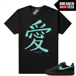 Tiffany Force 1s Shirts to match Sneaker Match Tees Black 'Love'