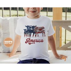 Toddler T-shirt - America 4th of July Memorial Day Kids TShirt - Retro Natural Infant, Toddler, Youth & Adult Tee 5684