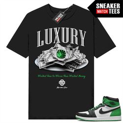 Lucky Green 1s  Sneaker Match Tees Black 'Gior Luxury'