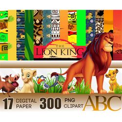 Lion King Digital Paper, Lion King PNG Clipart Instant Download, Simba PNG, Lion King Birthday, Simba clipart, Lion King