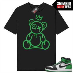 Lucky Green 1s  Sneaker Match Tees Black 'King Teddy Drip'