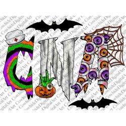 Halloween CNA Png, Halloween Png, Spooky Png, Nursing png, eyelash Png, Pumpkin Png, Leopard, Digital Download, Hallowee