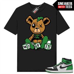 Lucky Green 1s  Sneaker Match Tees Black 'Misfit Teddy'