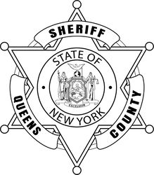 QUEENS SHERIFF BADGE NY VECTOR LINE ART FILE Black white vector outline or line art file