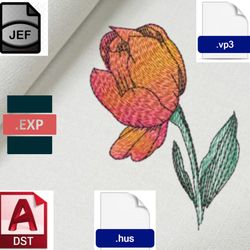 Elegant Tulip Bouquet Embroidery Design