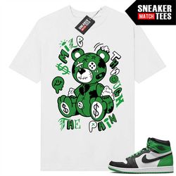 Lucky Green 1s  Sneaker Match Tees White 'Smile Bear'