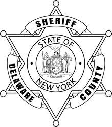 DELAWARE SHERIFF BADGE NY VECTOR LINE ART FILE Black white vector outline or line art file