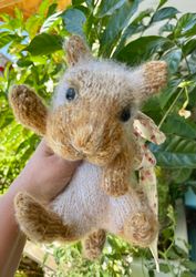 new born bunny realistic knitted toy