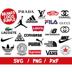 Fashion Brands Logo Bundle, Louis Vuitton SVG , Supreme Logo, Nike Logo SVG, Air Jordan SVG , Chanel SVG, Adidas SVG,