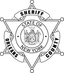 ORLEANS SHERIFF BADGE NY VECTOR LINE ART FILE Black white vector outline or line art file
