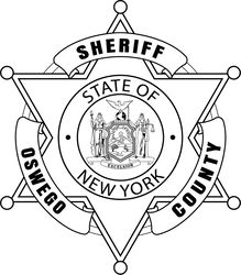 OSWEGO SHERIFF BADGE NY VECTOR LINE ART FILE Black white vector outline or line art file