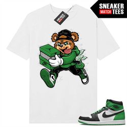 Lucky Green 1s  Sneaker Match Tees White 'Bear Sneaker Heist'