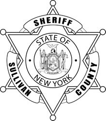 SULLIVAN SHERIFF BADGE NY VECTOR LINE ART FILE Black white vector outline or line art file